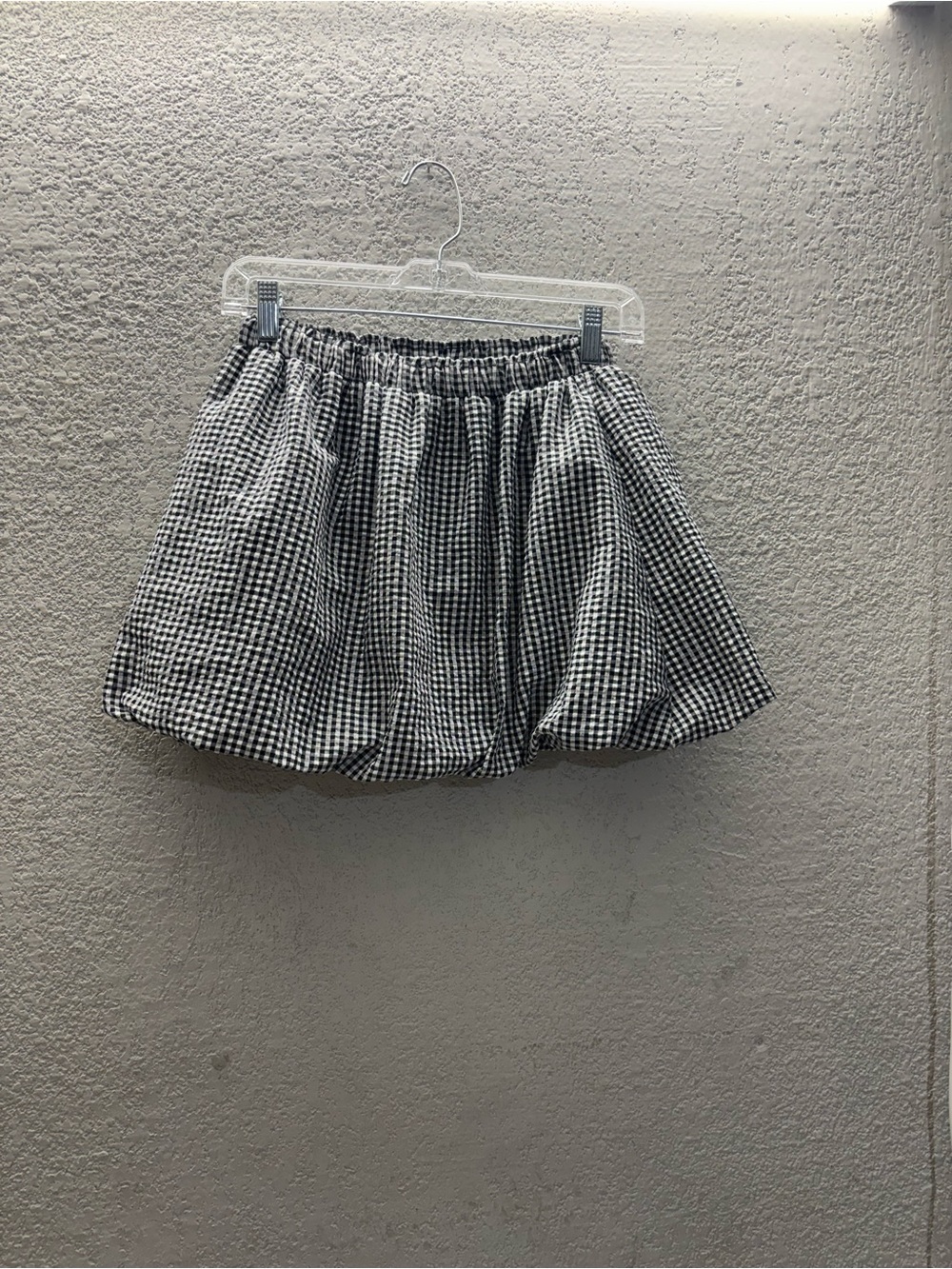 By Together Black and White Gingham Bubble Skirt